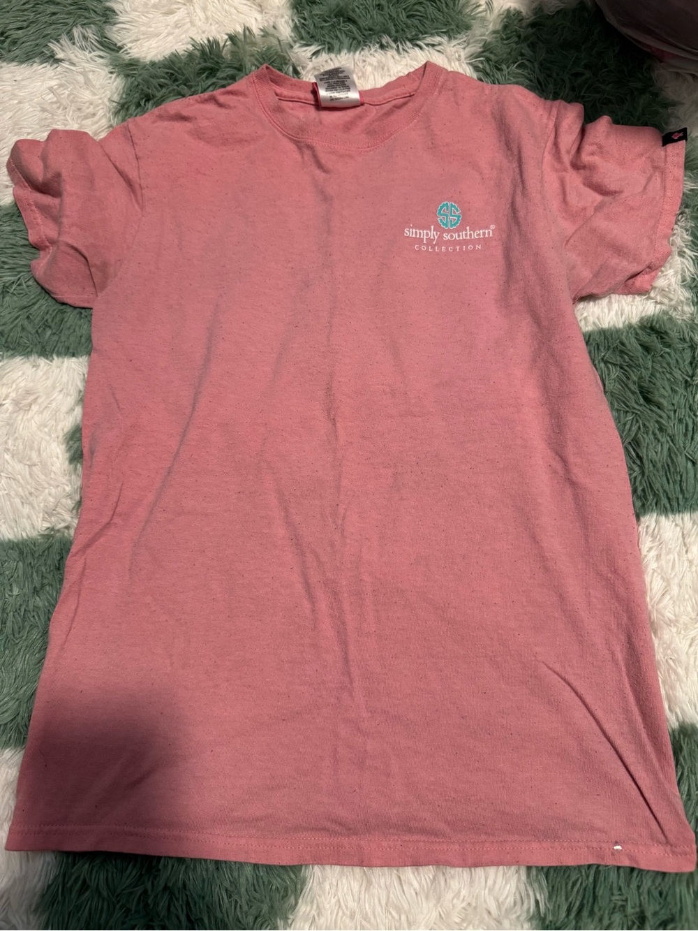 Simply Southern Pink Short Sleeve Tee with Mint Logo